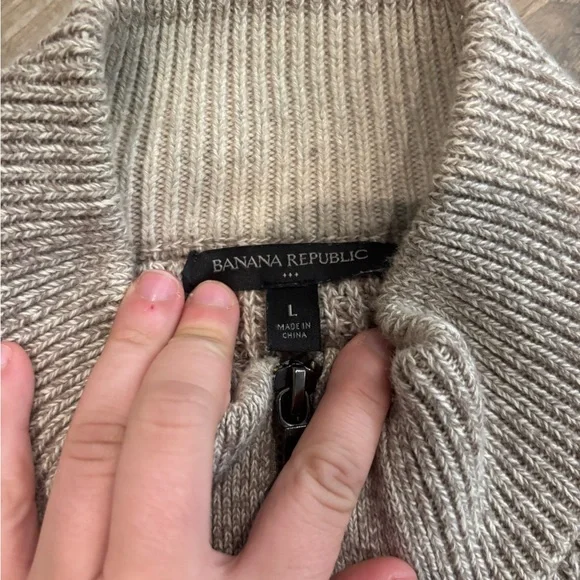 Banana Republic Mock Neck Zip Up Sweater Jacket